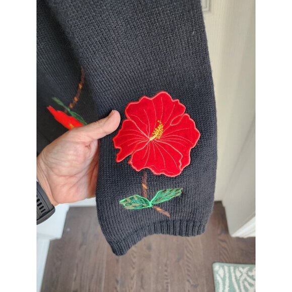 Vintage Jane Seymour Signatures 100% wool Embroidered Applique Coatigan Rare L - Picture 4 of 7